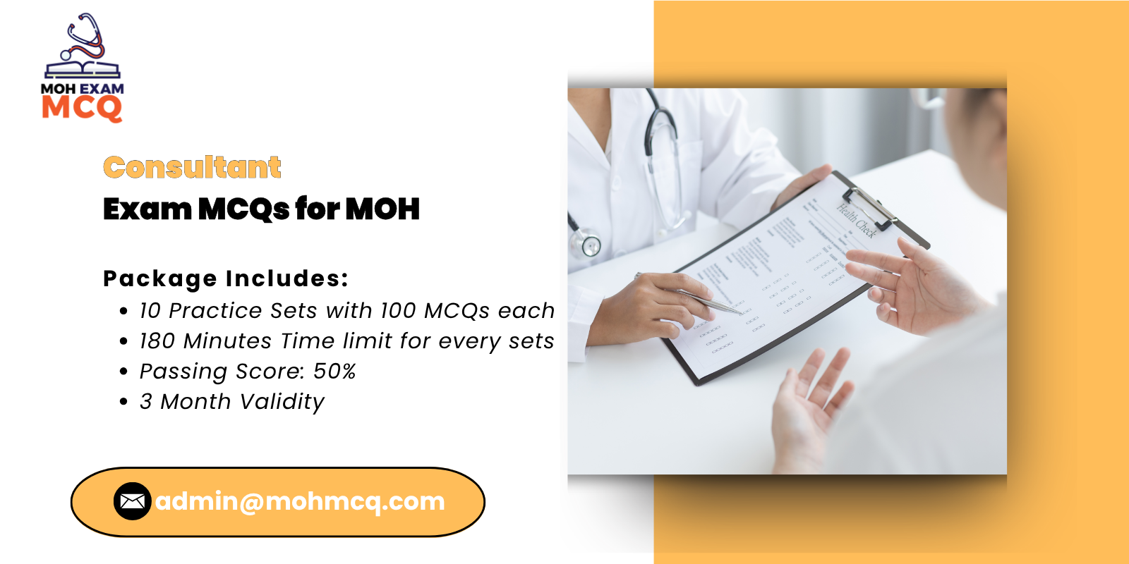 Consultant Exam MCQs for MOH