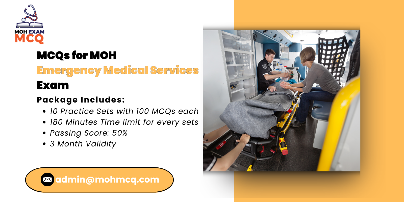MCQs for MOH emergency medical services