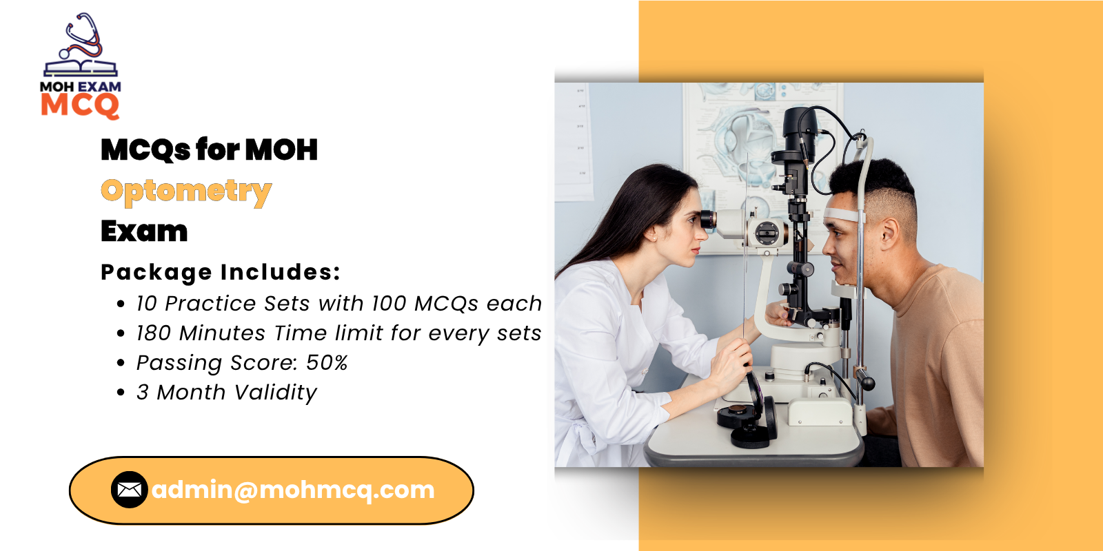 MCQs for MOH Optometry Exam