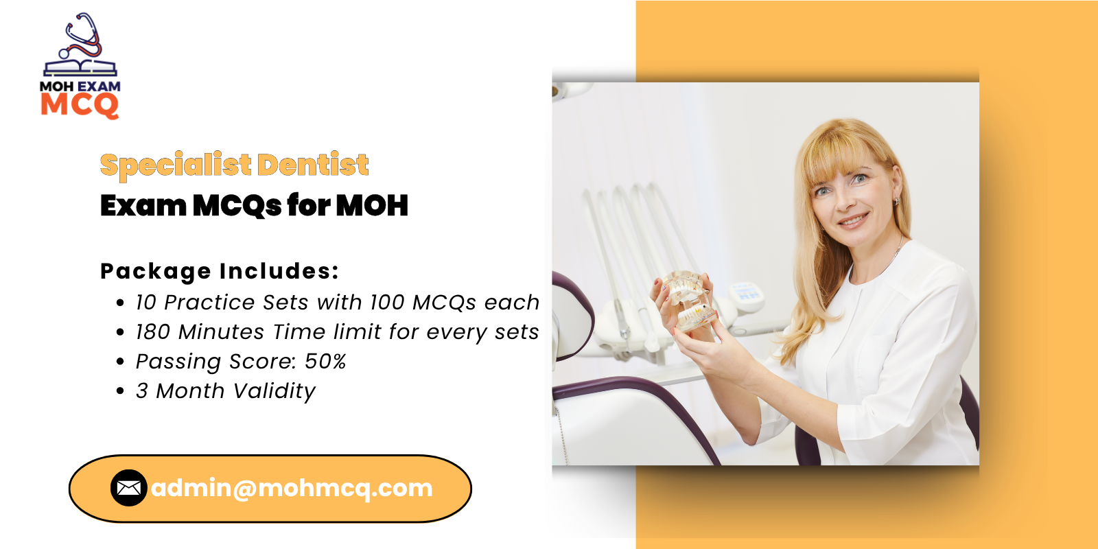 Specialist Dentist Exam MCQs for MOH