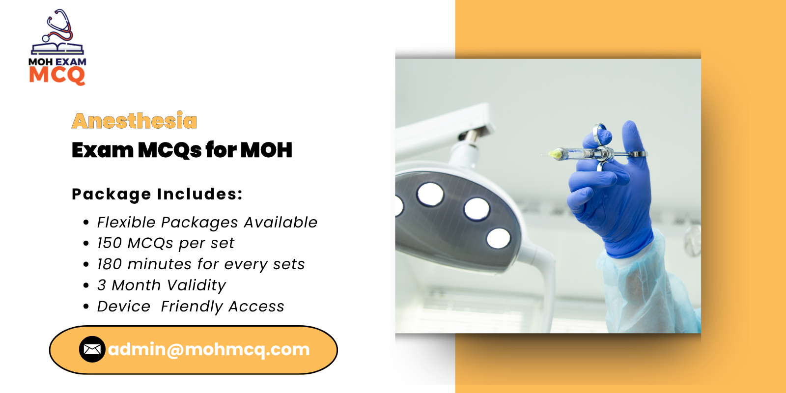 Anesthesia Exam MCQs for MOH