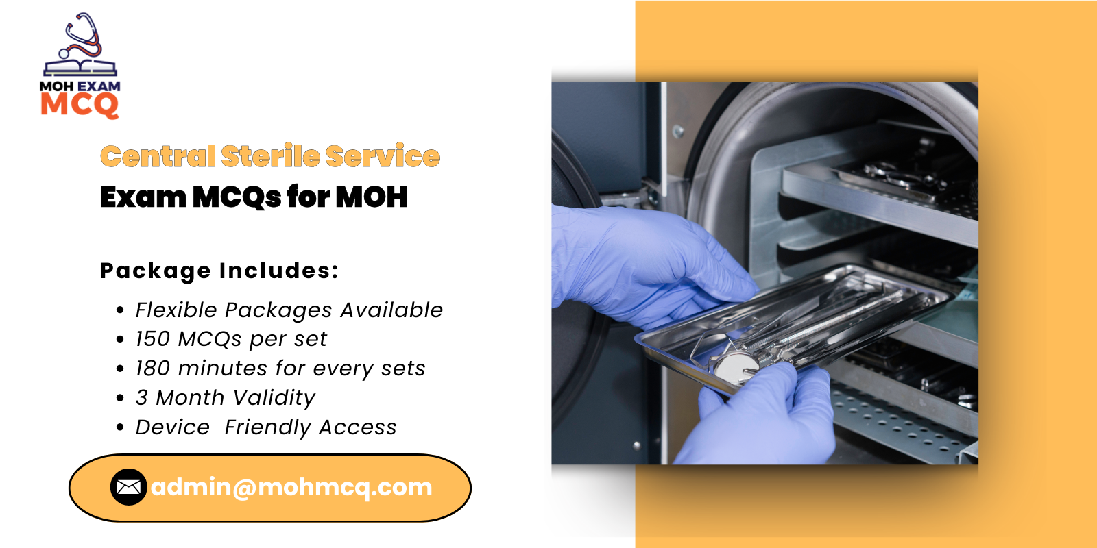 Central Sterile Service Exam MCQs for MOH