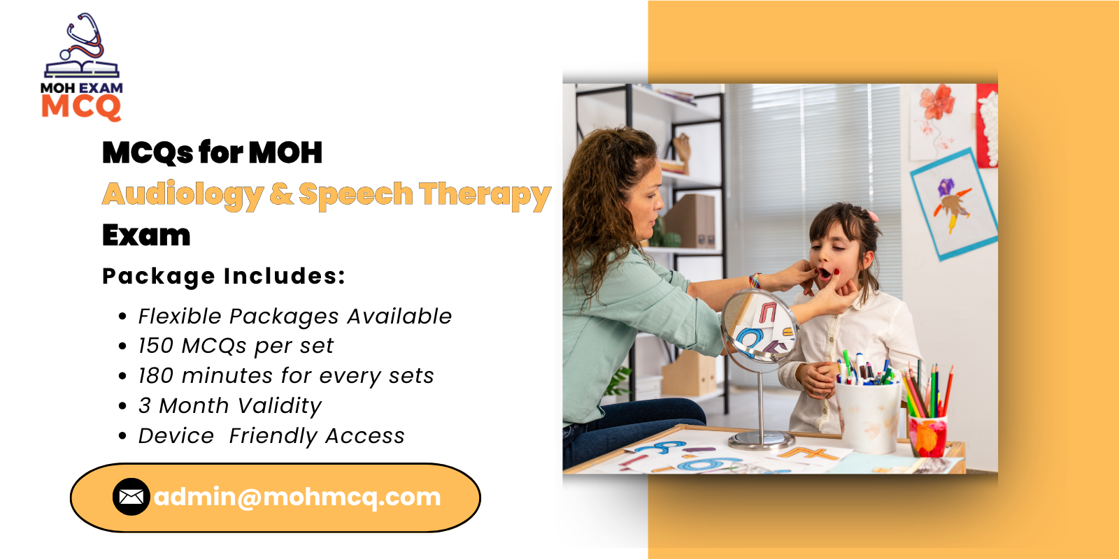 MCQs for MOH Audiology Speech Therapy Exam