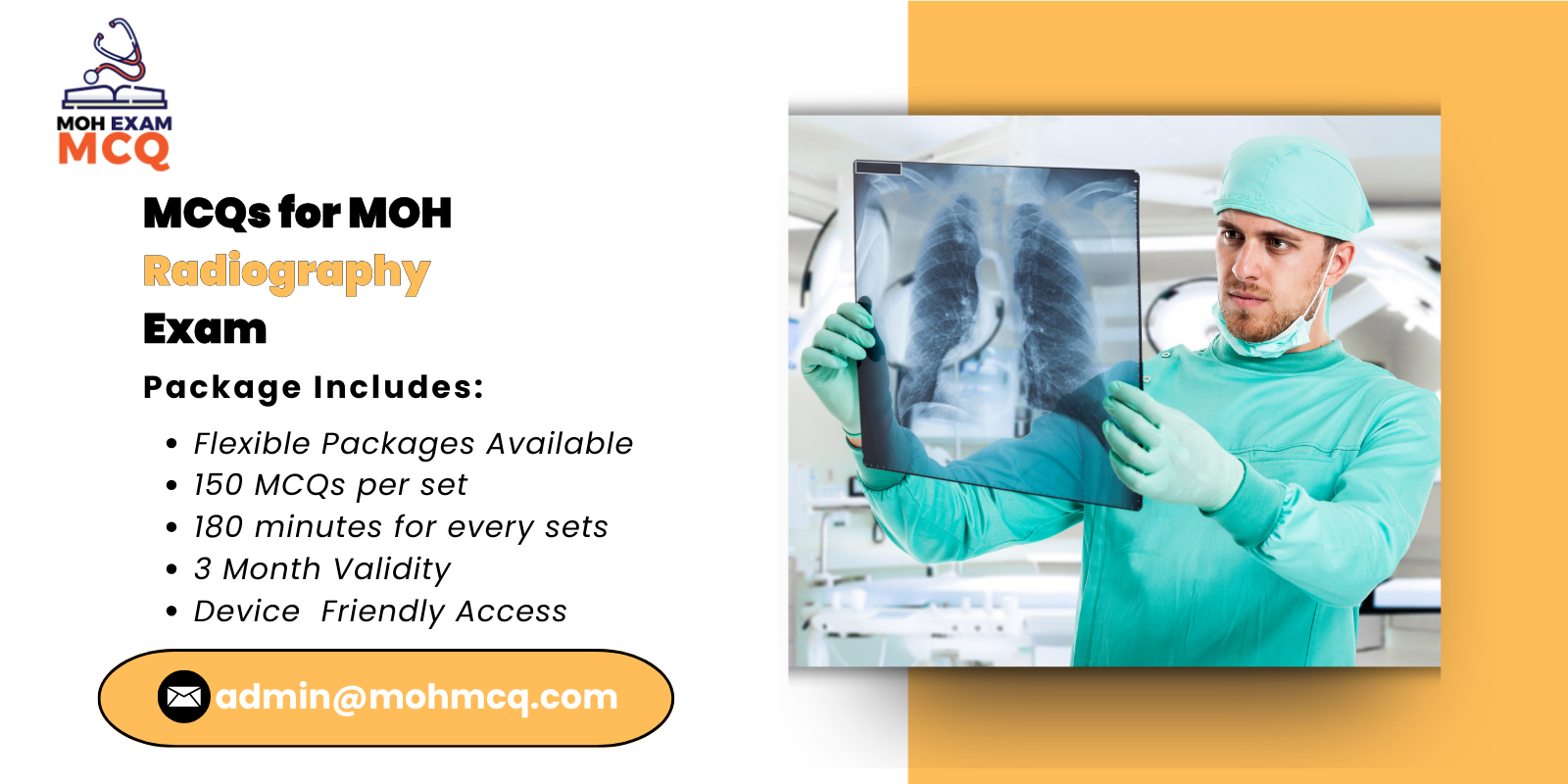 MCQs for MOH Radiography Exam