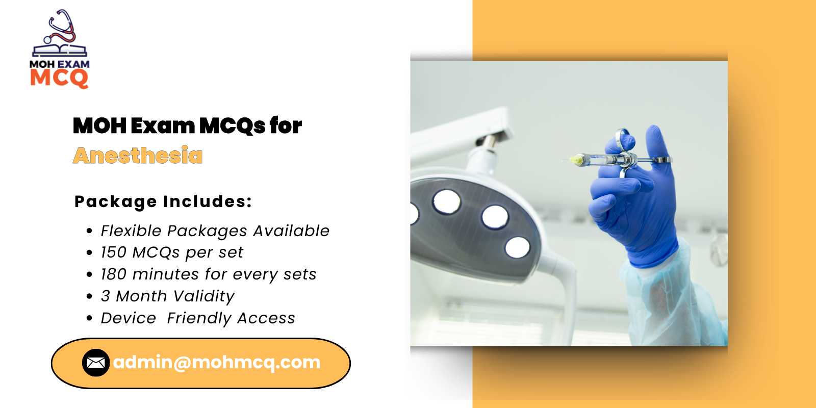 MOH Exam MCQs Anesthesia