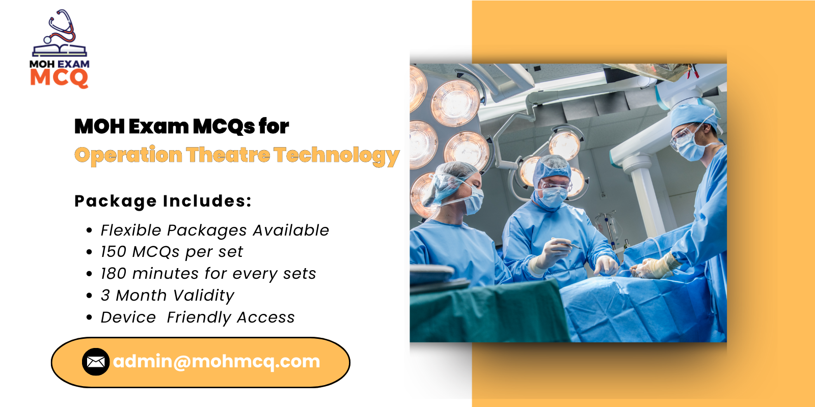 MOH Exam MCQs Operation Theatre Technology