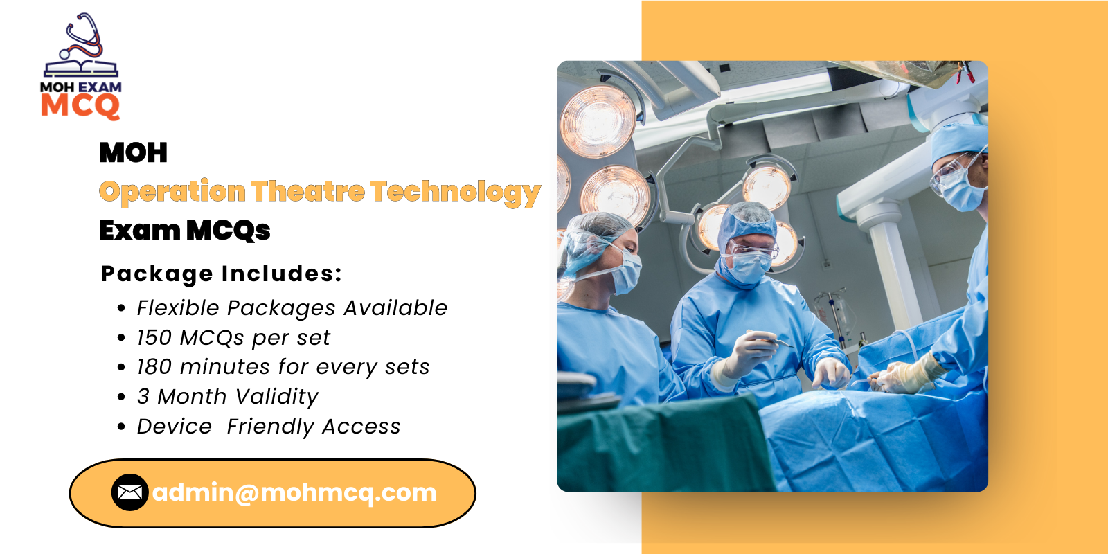 MOH Operation Theatre Technology Exam MCQs