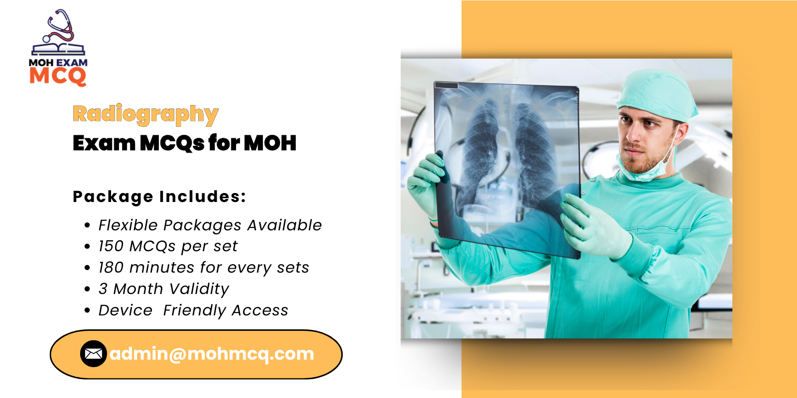 Radiography Exam MCQs for MOH